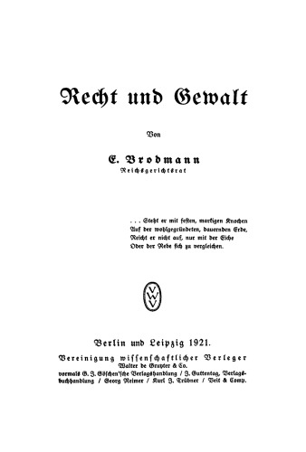 Recht und Gewalt