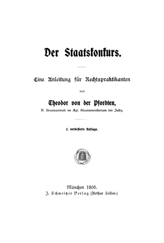Der Staatskonkurs: Eine Anleitung für Rechtspraktikanten