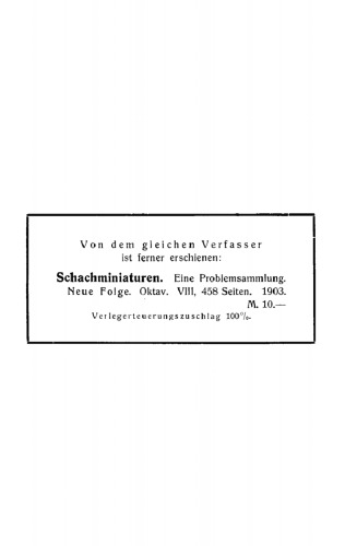 Schachminiaturen: Teil 1