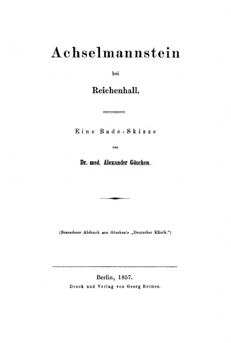 Achselmannstein bei Reichenhall: Eine Bade-Skizze
