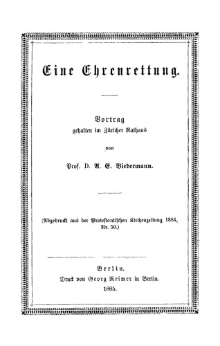 Eine Ehrenrettung