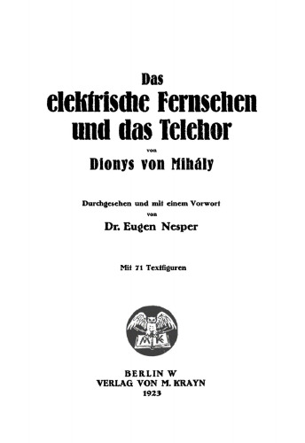 Das elektrische Fernsehen und das Telehor