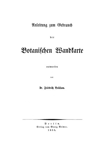 Anleitung zum Gebrauch der botanischen Wandkarte
