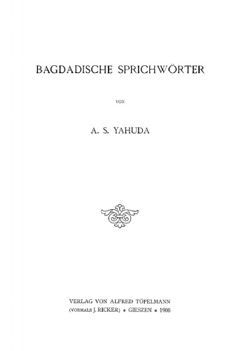 Bagdadische Sprichwörter