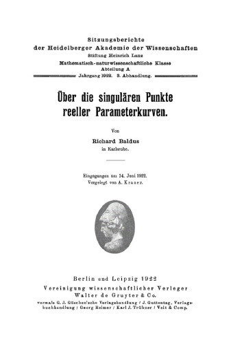 Über die singulären Punkte reeller Parameterkurven