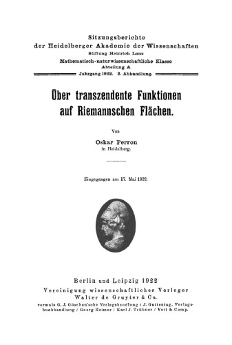 Über transzendente Funktionen auf Riemannschen Flächen