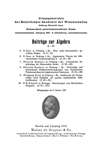 Beiträge zur Algebra 5–10