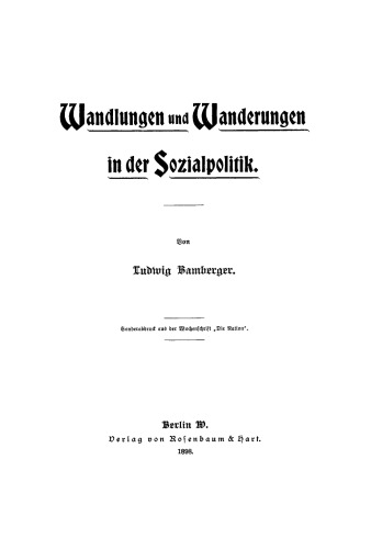 Wandlungen und Wanderungen in der Sozialpolitik