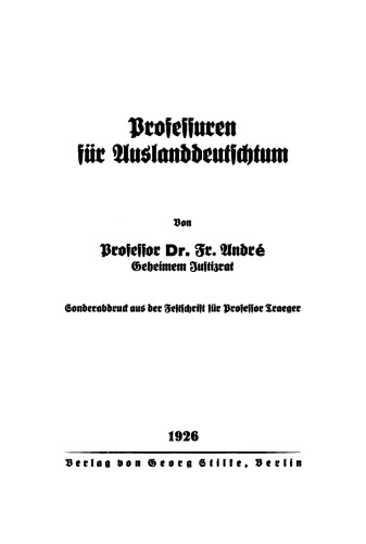 Professuren für Auslanddeutschtum