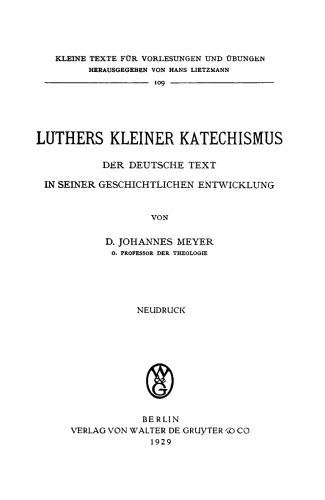 Luthers kleiner Katechismus