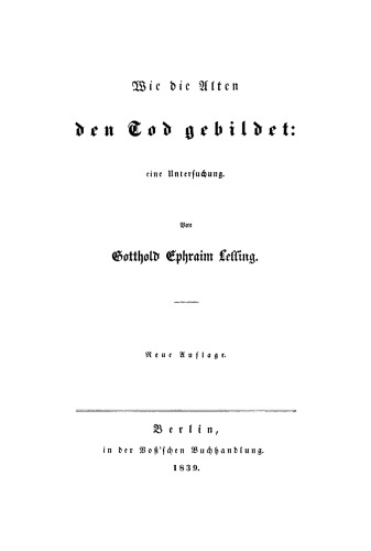 Wie die Alten den Tod gebildet: Eine Untersuchung