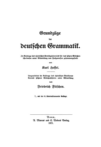 Grundzüge der deutschen Grammatik