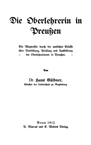 Die Oberlehrerin in Preußen