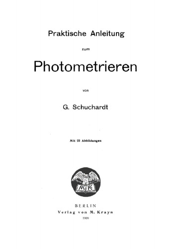 Praktische Anleitung zum Photometrieren