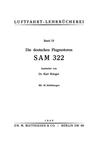 Die deutschen Flugmotoren SAM 322