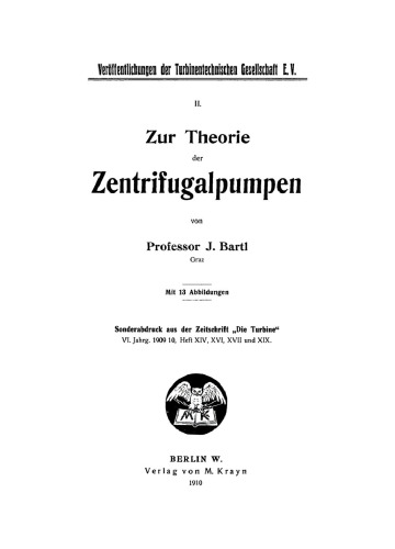 Zur Theorie der Zentrifugalpumpen
