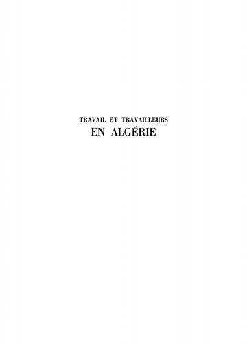 Travail et travailleurs en Algérie