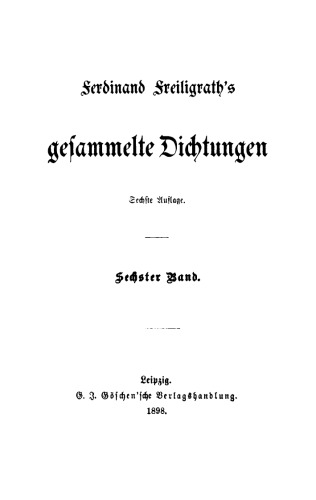 Gesammelte Dichtungen: Band 6