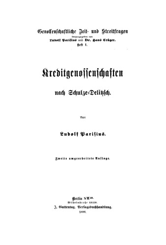 Kreditgenossenschaften nach Schulze-Delitzsch