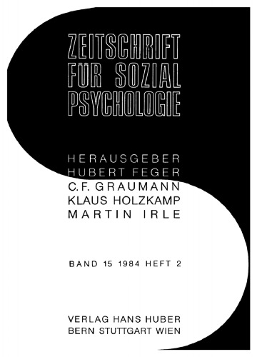 Zeitschrift für Sozialpsychologie: Band 7, Heft 1 1976
