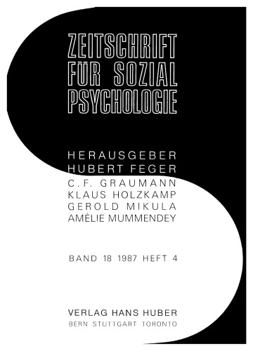 Zeitschrift für Sozialpsychologie: Band 18, Heft 4 1987
