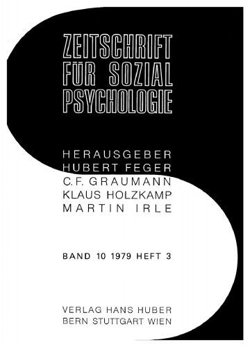Zeitschrift für Sozialpsychologie: Band 10, Heft 3 1979