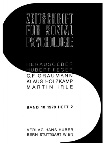 Zeitschrift für Sozialpsychologie: Band 10, Heft 2 1979