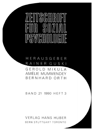 Zeitschrift für Sozialpsychologie: Band 21, Heft 3 1990