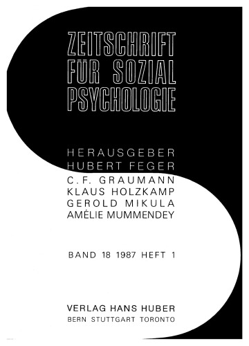 Zeitschrift für Sozialpsychologie: Band 18, Heft 1 1987