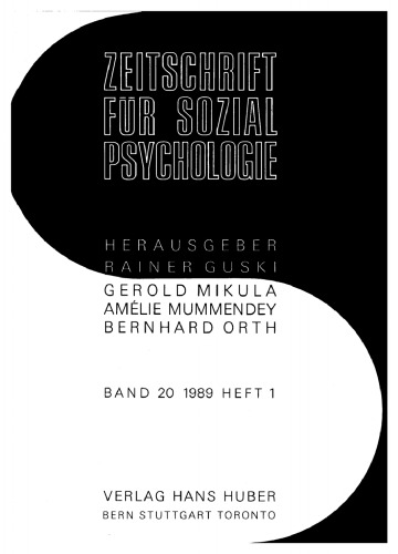 Zeitschrift für Sozialpsychologie: Band 20, Heft 1 1989