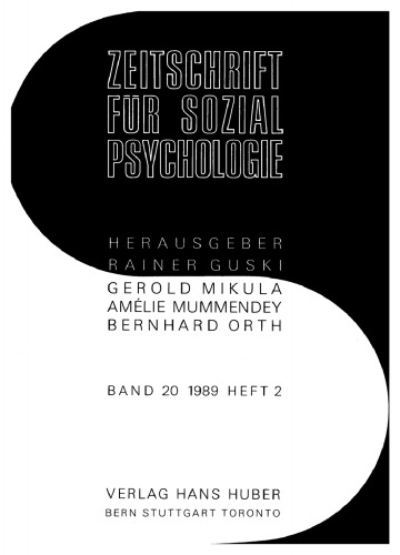 Zeitschrift für Sozialpsychologie: Band 20, Heft 2 1989