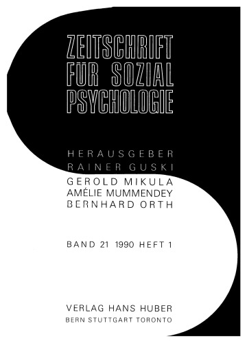 Zeitschrift für Sozialpsychologie: Band 21, Heft 1 1990