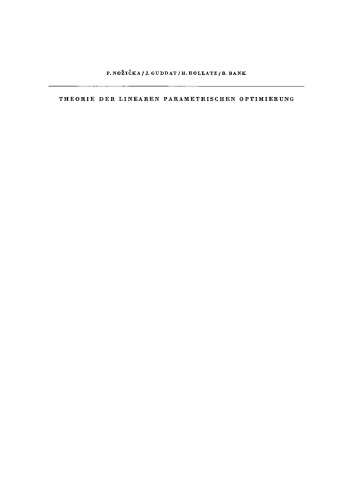 Theorie der linearen parametrischen Optimierung