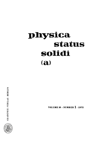 Physica status solidi / A.: Volume 10, Number 1 March 16