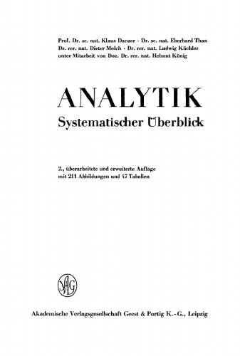 Analytik: Systematischer Überblick