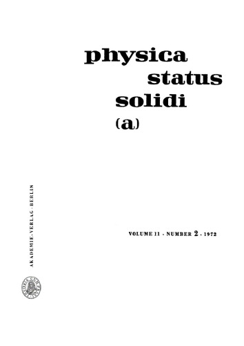 Physica status solidi / A.: Volume 11, Number 2 June 16