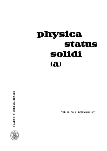Physica status solidi / A.: Volume 44, Number 2 December 16
