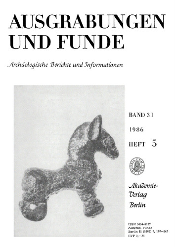 Ausgrabungen und Funde: Band 31, Heft 5 1986