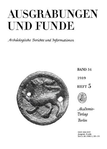 Ausgrabungen und Funde: Band 34, Heft 5 1989