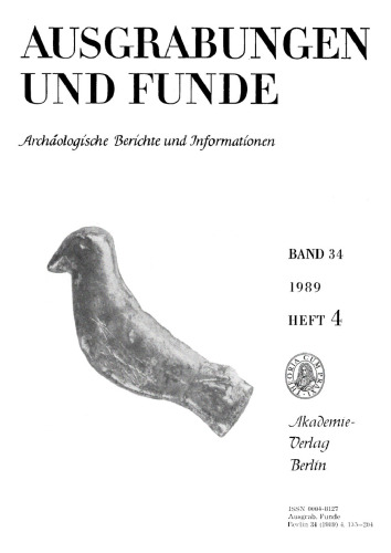 Ausgrabungen und Funde: Band 34, Heft 4 1989