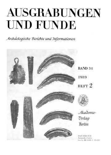 Ausgrabungen und Funde: Band 34, Heft 2 1989