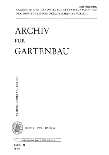 Archiv für Gartenbau: Band 27, Heft 2 1979