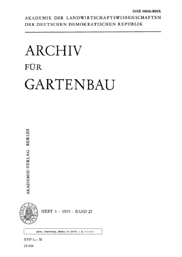 Archiv für Gartenbau: Band 27, Heft 5 1979