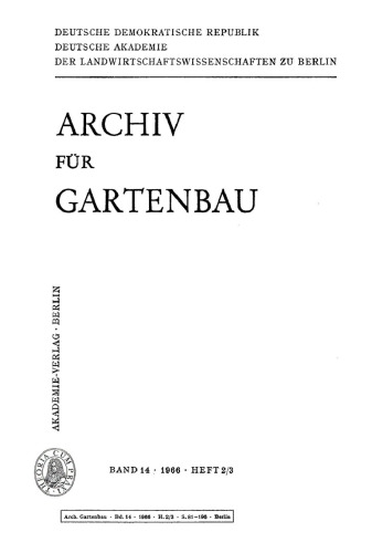 Archiv für Gartenbau: Band 14, Heft 2/3 1966