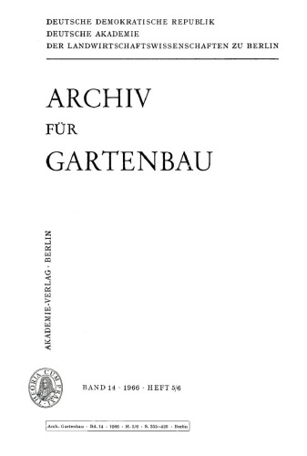 Archiv für Gartenbau: Band 14, Heft 5/6 1966