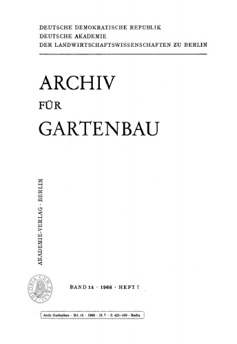 Archiv für Gartenbau: Band 14, Heft 7 1966