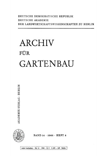 Archiv für Gartenbau: Band 14, Heft 8 1966