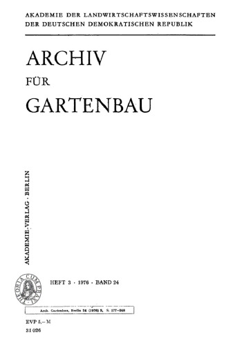 Archiv für Gartenbau: Band 24, Heft 3 1976