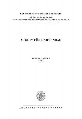 Archiv für Gartenbau: Band 11, Heft 8 1963