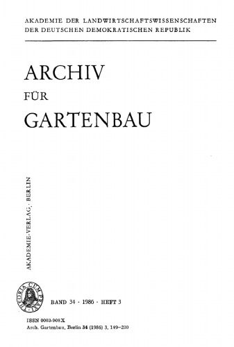 Archiv für Gartenbau: Band 34, Heft 3 1986